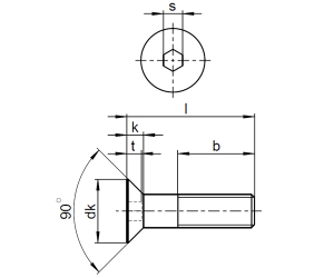 1x Senkschraube M6 x 80  (DIN 7991 - ISK, A2)