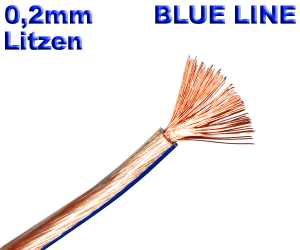 Lautsprecherkabel BLUE LINE  (Meterware, 2x4mm&sup2;)