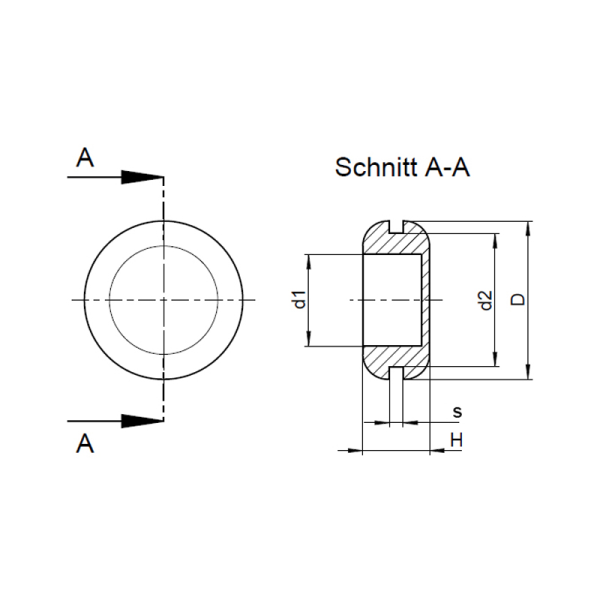 1x Membrantülle 22,0mm (PVC, schwarz)