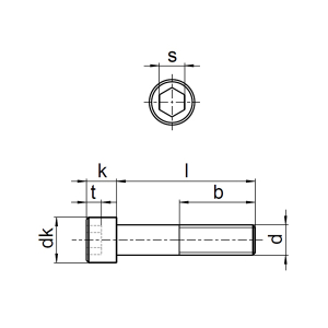 1x Zylinderschraube M2,5x10  (DIN 912, A2)