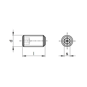 1x Gewindestift M5 x 16  (DIN 913 - ISK & Kegelkuppe,...