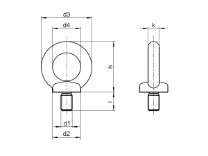 1x Ringschraube gegossen M8  (ähnl. DIN 580, A2)