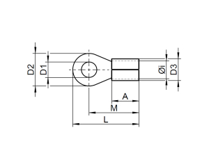 1x Ring-Kabelschuh vergoldet f&uuml;r 10mm&sup2; M4  (rot)