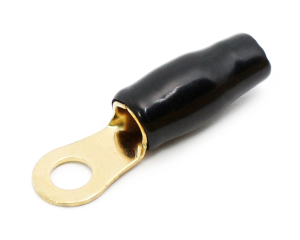 1x Ring-Kabelschuh vergoldet für 10mm² M4  (schwarz)