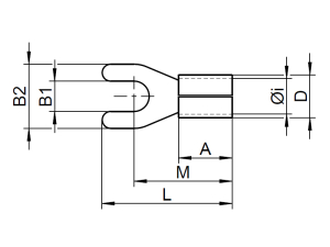 1x Gabel-Kabelschuh vergoldet für 2,5mm² M5  (rot)