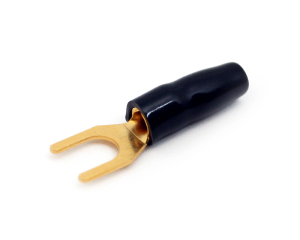 Gabel-Kabelschuh vergoldet für 2,5mm² M5...