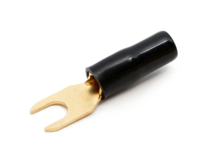1x Gabel-Kabelschuh vergoldet für 6mm² M5  (schwarz)