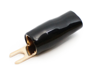 Gabel-Kabelschuh vergoldet für 50mm² M6  (schwarz)