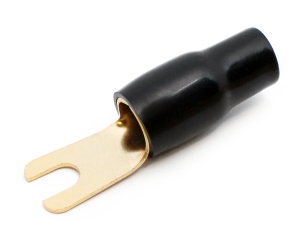 Gabel-Kabelschuh vergoldet für 50mm² M8  (schwarz)