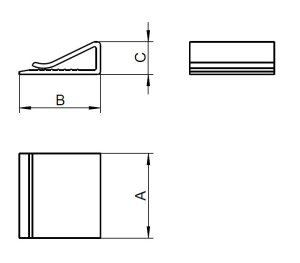 1x Flachbandkabelhalter 30x26x9,6mm  (selbstklebend, PA...