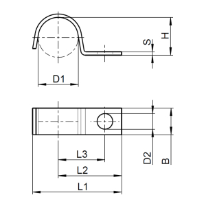 1x Kabelschelle &Oslash;10  (DIN 72571 - A2, Typ BSL W4)