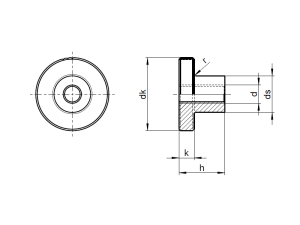 1x Rändelmutter M2  (DIN 466 - A1, hohe Form)