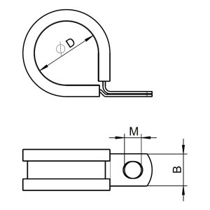 1x Rohrschelle RSGU 1. 60/20  (DIN 3016 - W1 Stahl verzinkt, EPDM)