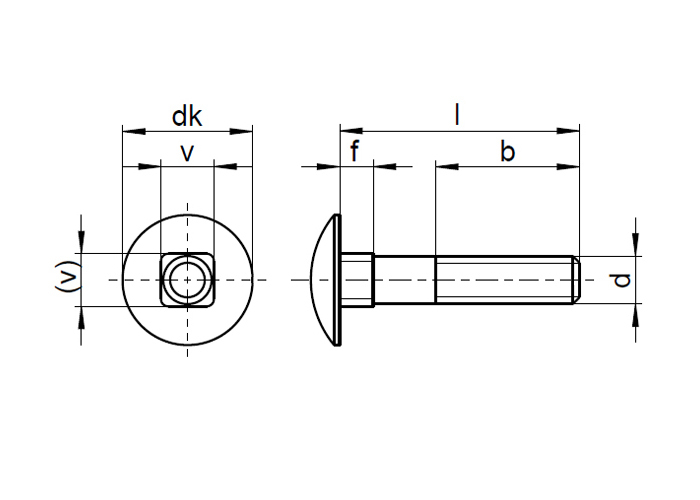 1x Flachrundschraube M10 x 20 (DIN 603, A2) - Sound-Pressure