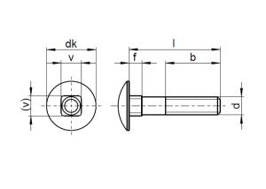 1x Flachrundschraube M12 x 80  (DIN 603, A2)