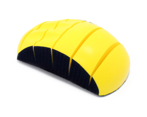 Handschleifblock flexibel geschlitzt gelb mit Klett (Schleifscheiben Ø150mm)