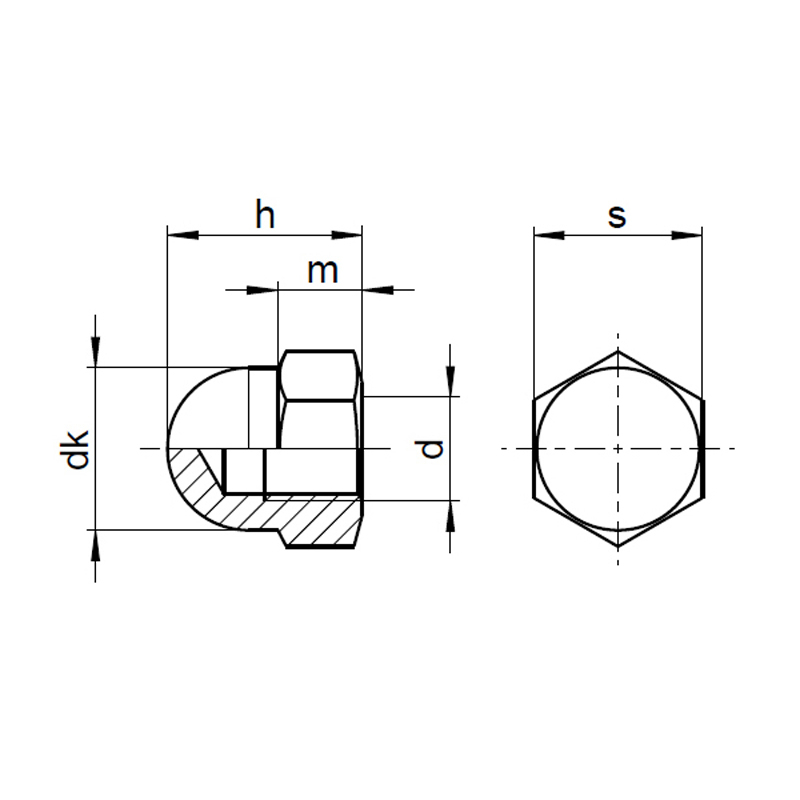 1x Hutmutter M10 (DIN 1587 - hohe Form, PA natur) - Sound-Pressure .., 0,17  €