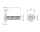 1x Linsenkopfschraube mit Flansch M4x14  (ISO 7380-2 - TX, A2)