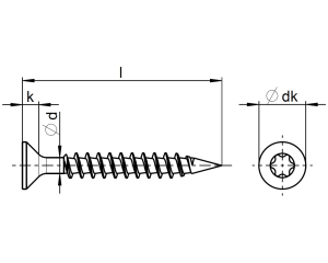 1x Senkkopf-Holzbauschraube Ø3,0x10  (Art 9047 - TX, A2)