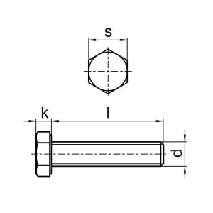 1x Sechskantschraube M5x6  (DIN 933, A2)