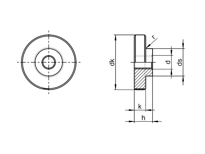 1x Rändelmutter M8 (DIN 467 - A1, niedrige Form) - Sound-Pressure
