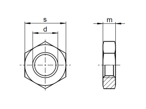 1x Sechskantmutter niedrige Form M1,6  (DIN 439 - Form B,...