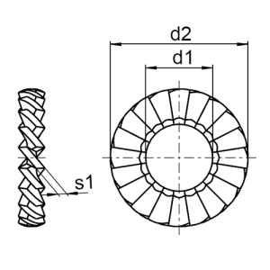 1x F&auml;cherscheibe M30  (DIN 6798 - Form A, A2)