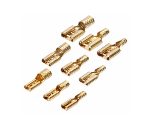 SET Flachsteckhülsen 4,8+6,3mm vergoldet 1,0-1,5mm²  (4x rot + 4x schwarz)