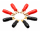 SET Flachsteckhülsen 4,8+6,3mm vergoldet 4,0-6,0 mm²  (4x rot + 4x schwarz)