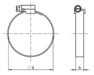 1x Schlauchschelle 9mm Ø40-60mm  (DIN 3017, A2 / W4)