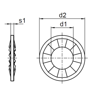 1x F&auml;cherscheibe M7  (DIN 6798 - Form J, A2)