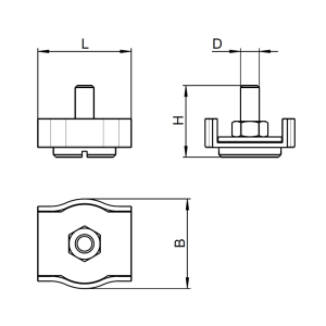 1x Drahtseilklemme SIMPLEX Ø4  (Art 9627, A4)