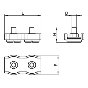 1x Drahtseilklemme DUPLEX Ø4  (Art 9626, A4)