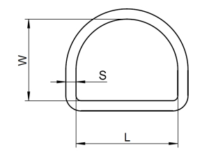 1x D-Ring geschweißt Ø15 x 3  (Art 8376, A4)