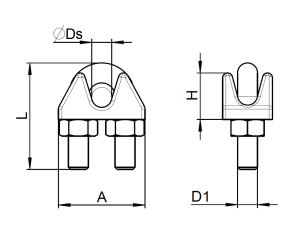 1x Drahtseilklemme &Oslash;6  (Art 9625, A4)