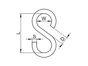 1x S-Haken Ø4x32  (Art 8160 - S-Form, A4)