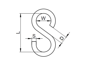 1x S-Haken &Oslash;5x40  (Art 8160 - S-Form, A4)