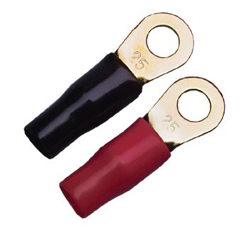 Ring-Kabelschuhe vergoldet für 25mm² M8 (1 Paar)