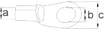 Ring-Kabelschuhe vergoldet für 25mm² M8 (1 Paar)