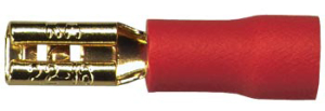 Flachstecker 2,8mm vergoldet 0,5-1,5mm²  (10 Stück, rot)