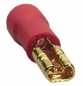 Flachstecker 2,8mm vergoldet 0,5-1,5mm²  (10 Stück, rot)