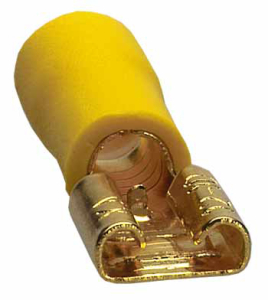 Flachstecker 6,3mm vergoldet 4-6mm²  (10 Stück, gelb)