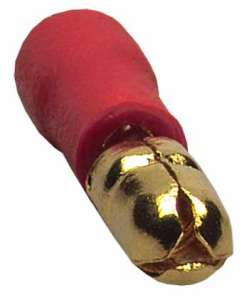 Rundstecker 4mm für Kabel 0,5 - 1,5mm²  (10 Stück, rot)