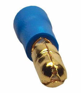 Rundstecker 4mm für Kabel 1,5 - 2,5mm²  (10 Stück, blau)
