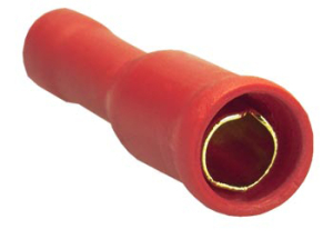 Rundsteckhülsen 4mm vergoldet 0,5-1,5mm²  (10 Stück, rot)