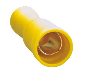 Rundsteckhülsen 6mm vergoldet 4-6mm²  (10 Stück, gelb)