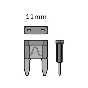 MINI-Flachstecksicherungen 11mm  (2-30 Ampere)