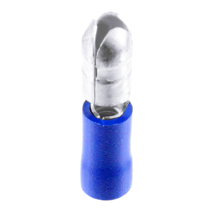 1x Rundstecker 5mm bis 2,5mm²  (blau, PVC teilisoliert)