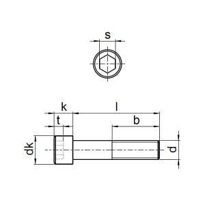 1x Zylinderschraube M5 x 22  (DIN 912 - 8.8, VZ)