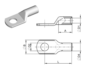 1x KLAUKE Rohrkabelschuh 10mm² M5 (2R5)